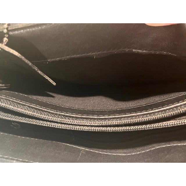 Mid 20th Century Vintage Coach Black Nylon & Leather Tote Bag Shoulder Purse Creed Tag N6C-6204 For Sale - Image 5 of 6