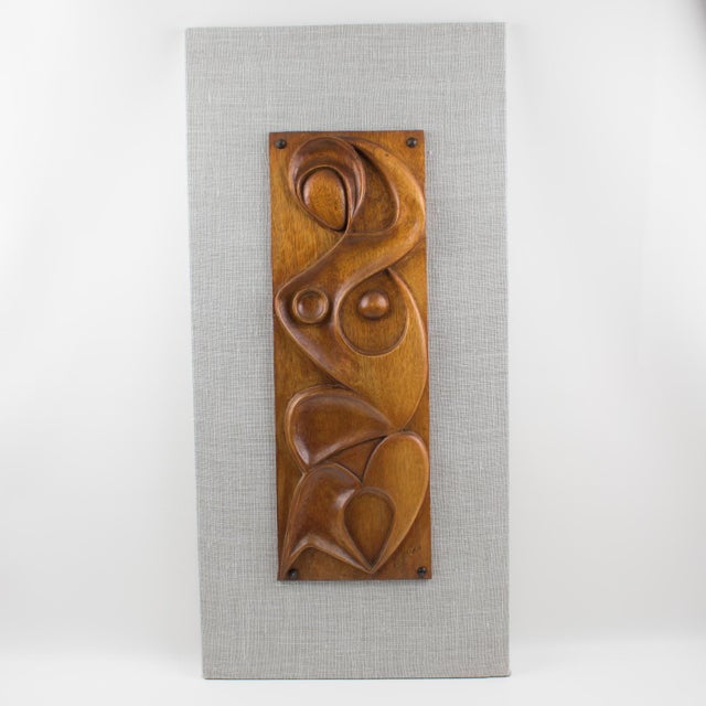 This superbly handcrafted abstract wooden wall art sculpture panel was designed by French artist Maxime Tendero...