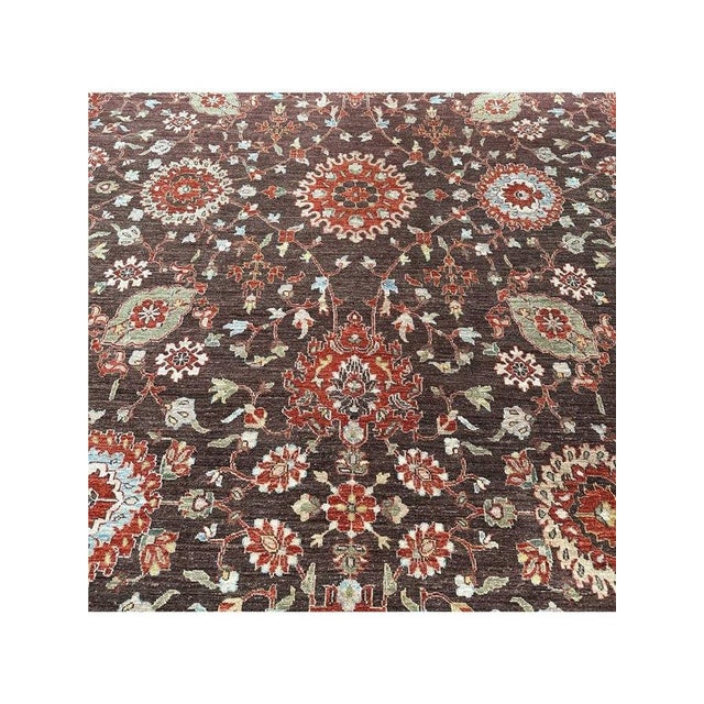 Textile 1990s Handwoven Pakistani Transitional Area Rug 8x9 For Sale - Image 7 of 11