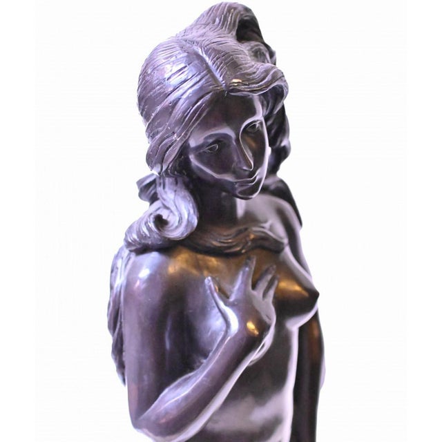 French Bronze Fountain Nude Female Rococo Clam Shell Water Feature For Sale - Image 5 of 17