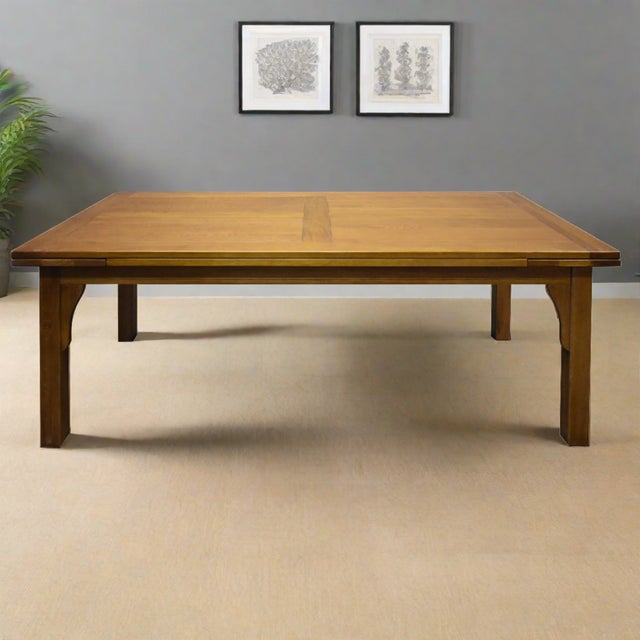 Mission Style Oak Stow Leaf Dining Table (2 Colors Available) - Walnut For Sale - Image 13 of 14