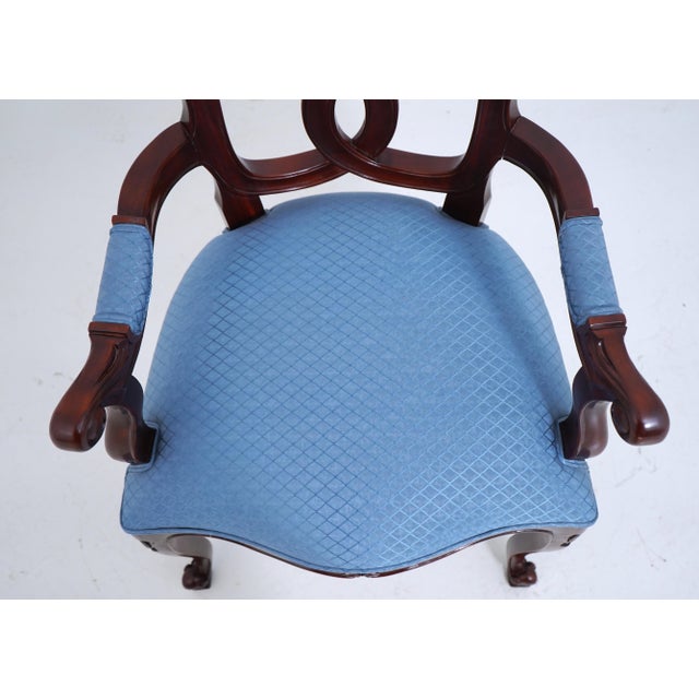 Brown Pair of Mahogany Ribbon Back Armchairs For Sale - Image 8 of 18