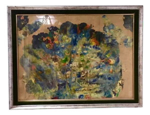 Abstract with Sand, 1960, Paper, Framed