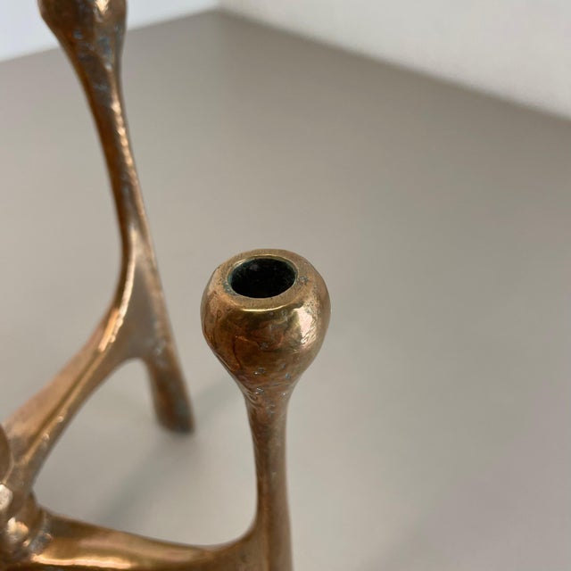 Mid-Century German Brutalist Candleholder in Bronze by Michael Harjes, 1960s For Sale - Image 13 of 18