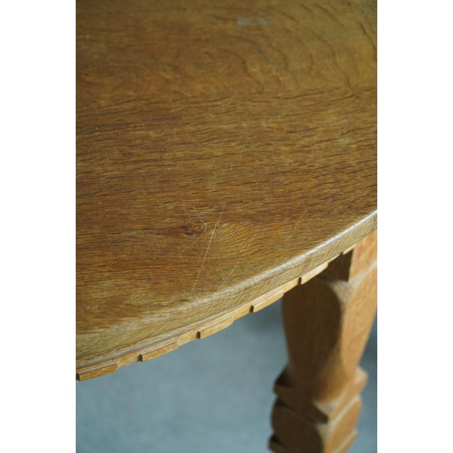 Mid-Century Modern Danish Round Extendable Oak Dining Table, 1960s For Sale - Image 6 of 18