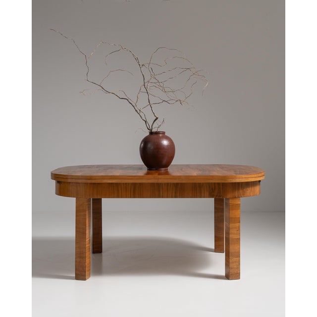 Wood 1920s Austrian Amber Top Quality Art Deco Extending Dining Table For Sale - Image 7 of 15