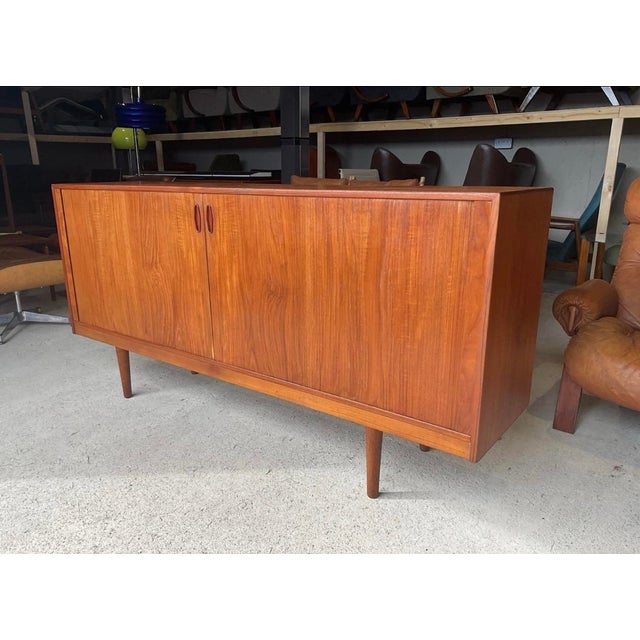 Mid-Century Danish Teak Tambour Sideboard 1960s For Sale - Image 12 of 18