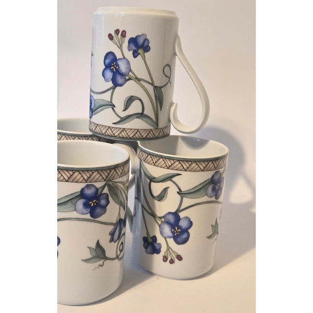 Late 20th Century Dansk Floral Mugs- Set of Four For Sale - Image 9 of 10