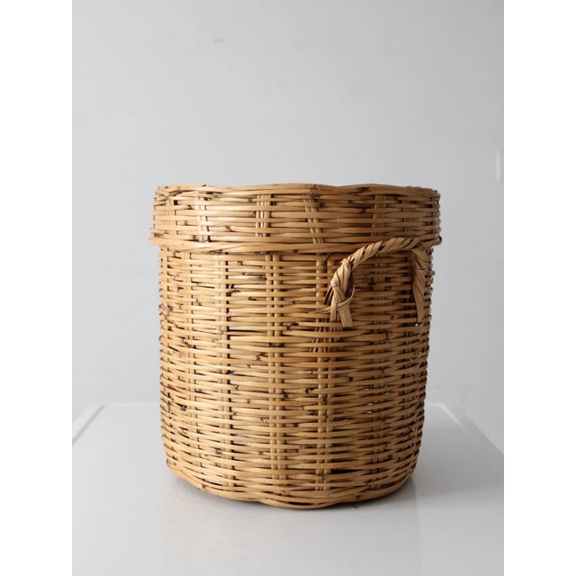 Vintage Lidded Storage Basket For Sale - Image 9 of 12
