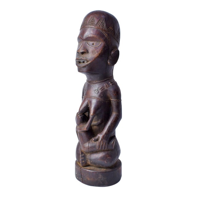 Early 20th Century Kongo Maternity Figure on Base For Sale