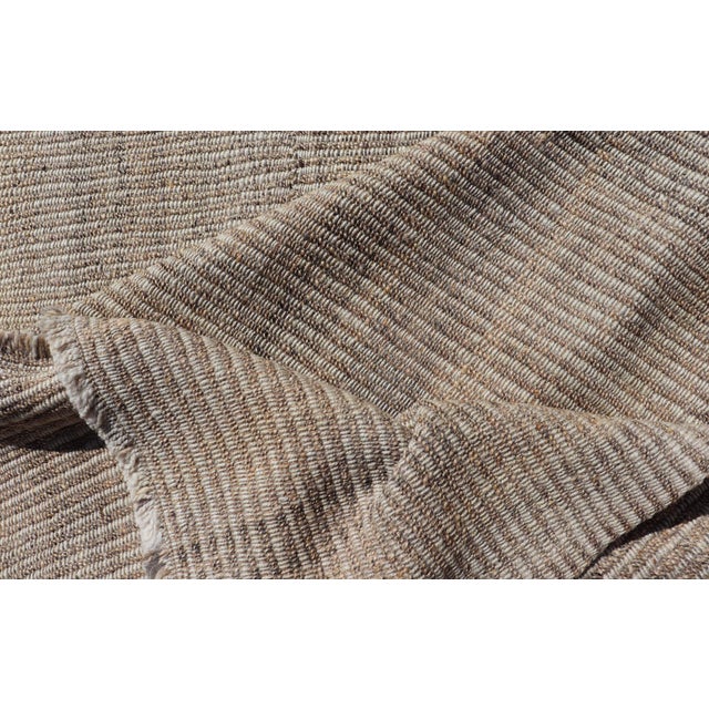 Handwoven Textured Kilim Rug in Beige, Cream, and Soft Brown Tones 9'3 X 12'4 For Sale - Image 10 of 11