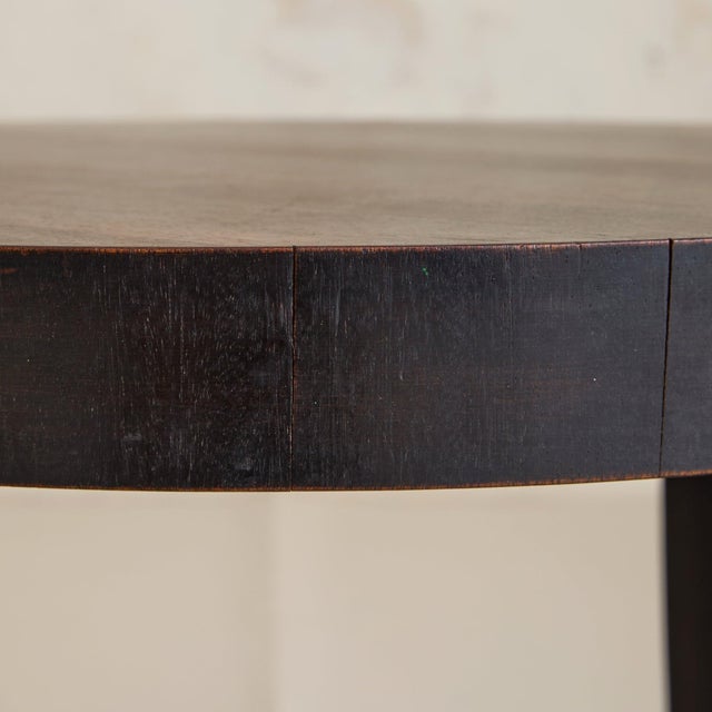 French Art Deco Round Wood Coffee Table, 1940s For Sale - Image 9 of 11