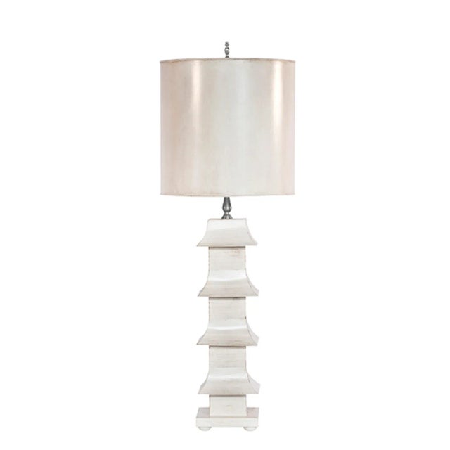 Tiered and towering with four elegant eaves, our large, turquoise Pagoda-style lamp is a study in modern antiquity. Topped...