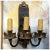 French Painted Iron and Gilt Tole Three-light Wall Sconces - a Pair For Sale - Image 9 of 12