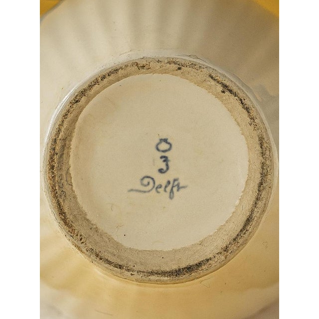 Royal Delft White Vintage Table Lamp, Liberty London Lampshade For Sale - Image 9 of 10