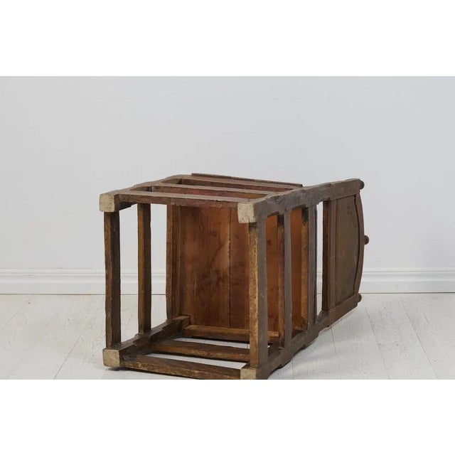 Large Antique Swedish Baroque Brown Pine Chair For Sale - Image 10 of 11