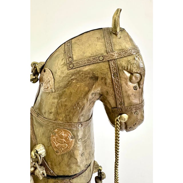 Brass Vintage Mid-Century Wooden Trojan Horse by Sudha Pennathur For Sale - Image 8 of 10