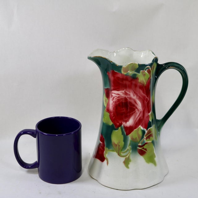 Turn-of-the-Century French K&g Lunéville "Les Roses" Semi-Porcelain Water Pitcher For Sale - Image 15 of 15