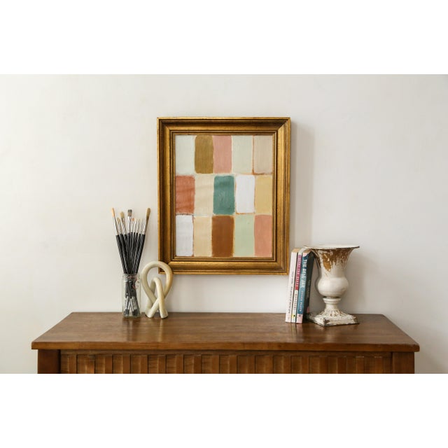 Original Framed Abstract Painting in Vintage Gold Frame For Sale - Image 16 of 17
