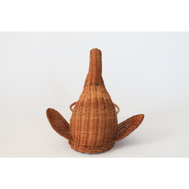 Wood Vintage Wicker Elephant Head Towel or Scarf Holder For Sale - Image 7 of 10