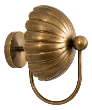 Vintage Brass Wall Sconce Light, Handmade Antique Brass Flower Wall Lamp, Mid Century Shell Sconce, Bedroom Bedside Hallway Lighting Fixture
