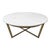 Marble & Brass Round Coffee Table For Sale