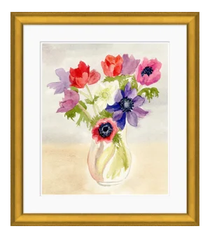 Watercolor Flowers Framed Art Print