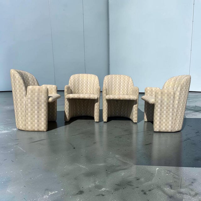 Milo Baughman Directional Sculptural Club Chairs - Set of 4 For Sale - Image 4 of 8