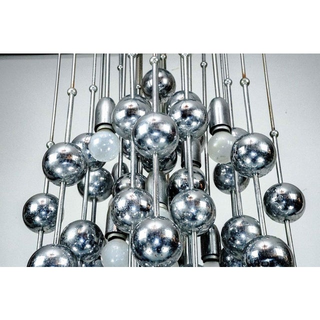 Italian Chrome Chandelier with Spherical Elements, 1970s For Sale - Image 13 of 17