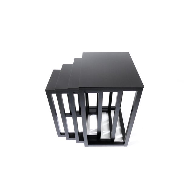 Wood Vintage Nesting Table Set by Josef Hoffmann from Wittmann, 1970s, Set of 4 For Sale - Image 7 of 18