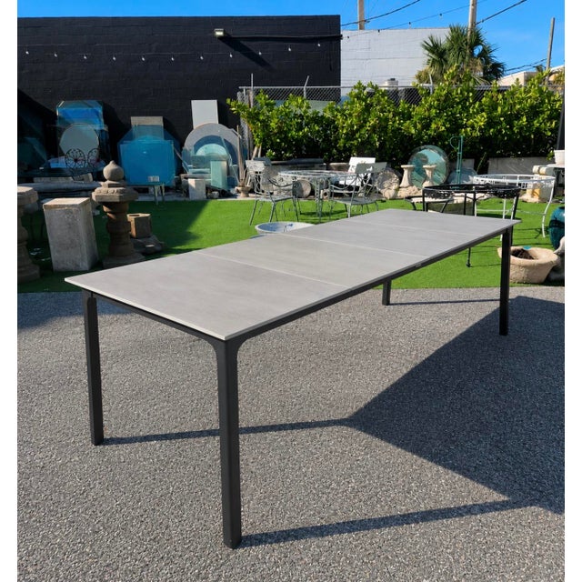 Brown Jordan Brown Jordan Adapt 96” Outdoor Dining Table – Nebbia Dekton Stone Top – Contemporary Aluminum Frame For Sale - Image 4 of 9