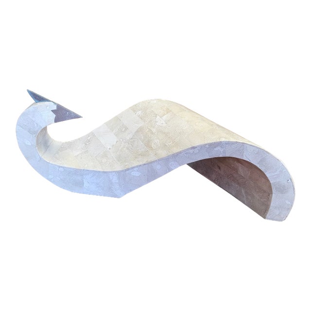 1980s Maitland Smith Modernist Tessellated Stone Swan For Sale