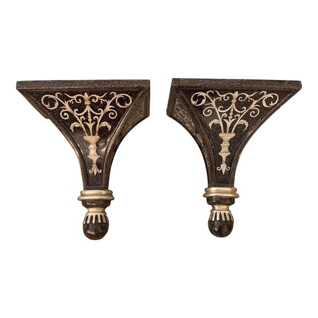 Maitland Smith Neoclassical Style Decorative Lacquered Wood Wall