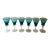 Empoli Teal Cordial Glasses - Set of 6 For Sale