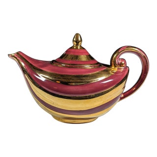 1950s Mid-Century Modern Arthur Wood Striped Aladdin Tea Pot, England For Sale