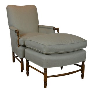 French Chair & Ottoman For Sale