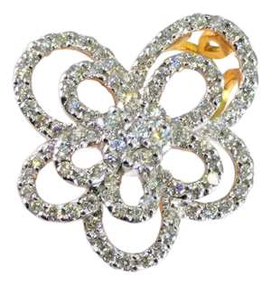 Late 20th Century 18k (750) Yellow Gold Natural VVS Diamond Pendant Necklace
