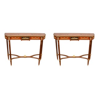 French Louis XVI Console Tables, Set of 2 For Sale