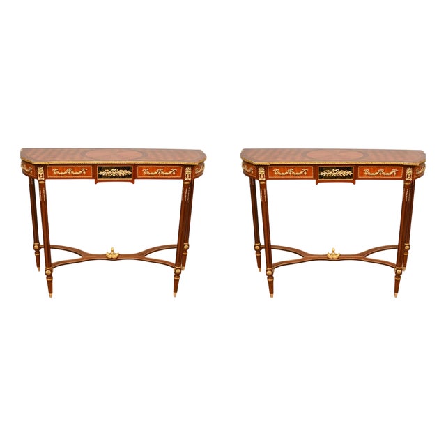 French Louis XVI Console Tables, Set of 2 For Sale
