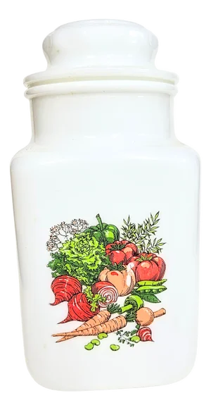 Harvest Milk Glass Canister