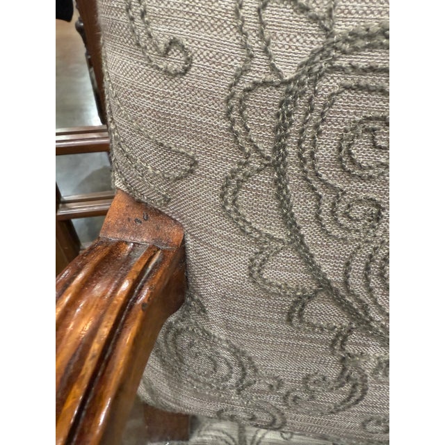 1990s Walnut Carved Louis XIII Style Arm Chair - a Pair For Sale - Image 12 of 12