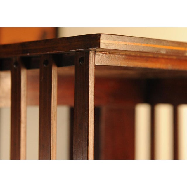 Antique Victorian Revolving Tabletop Bookcase with in-Lay Flame Mahogany For Sale - Image 11 of 15