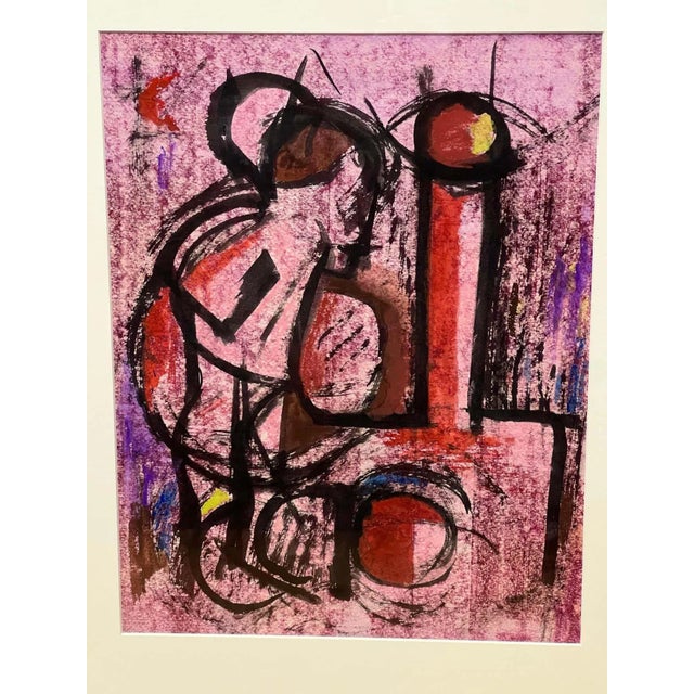 The watercolour painting by French painter France Cami represents a still-life in a semi-abstract style. The dominant...