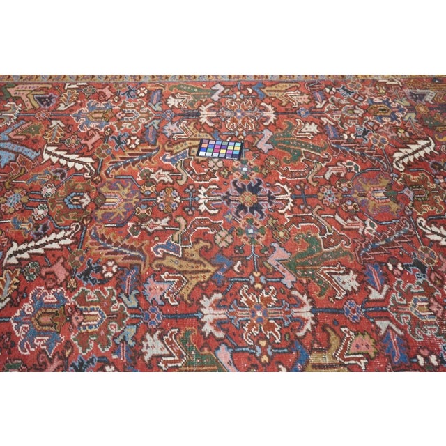 Red Vintage Heriz Rug 7'4'' x 10'8'' For Sale - Image 8 of 10