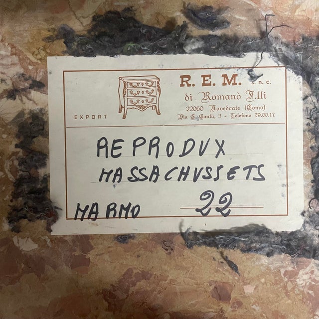 Vintage Louis XVI Style Wood Inlay Marquetry Cabinet, Commode, or End Table, Marble Top, Brass Fixtures and Trim For Sale - Image 12 of 12