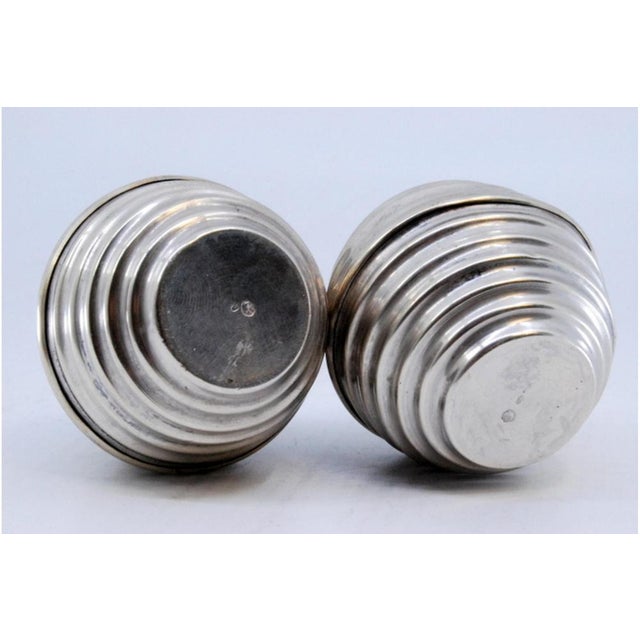 Small Circular Silver Jars, Set of 2 For Sale - Image 5 of 9