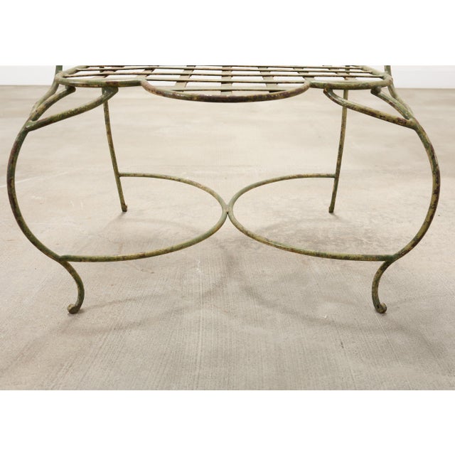 Set of Four Rose Tarlow Style Iron Lattice Garden Chairs For Sale - Image 16 of 18