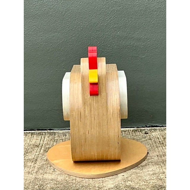 Vintage Sculptural Wood Chicken Low Stool For Sale - Image 4 of 13