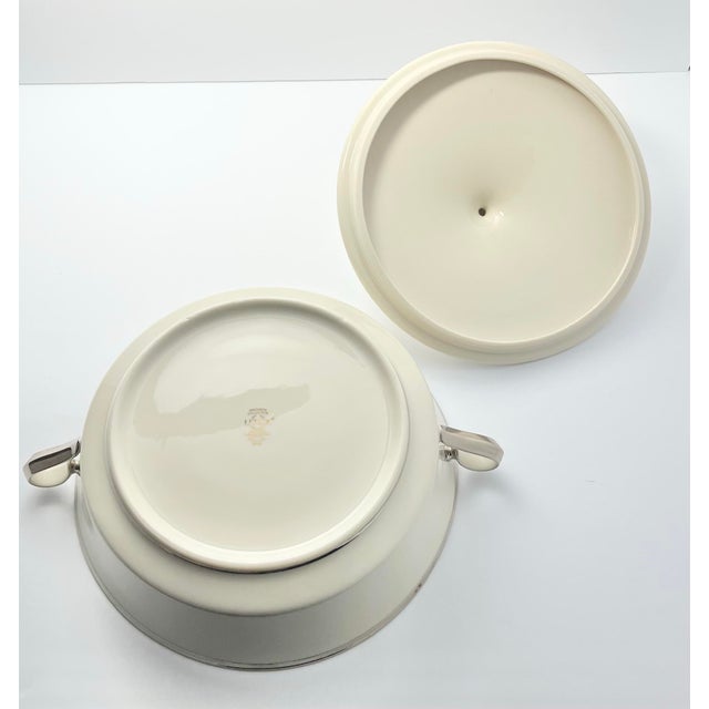 2000 - 2009 Lenox “Solitaire” Porcelain (Vegetable) Serving Bowl W/Lid & Handles For Sale - Image 5 of 6
