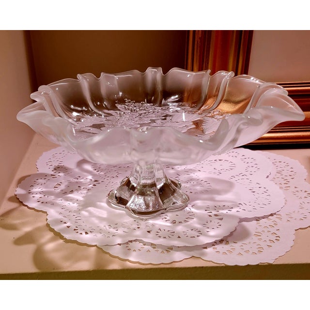 Modern Mikasa Christmas Story Pedestal Footed Bon Bon Compote/Bowl Dish Vintage Made in Germany For Sale - Image 3 of 8